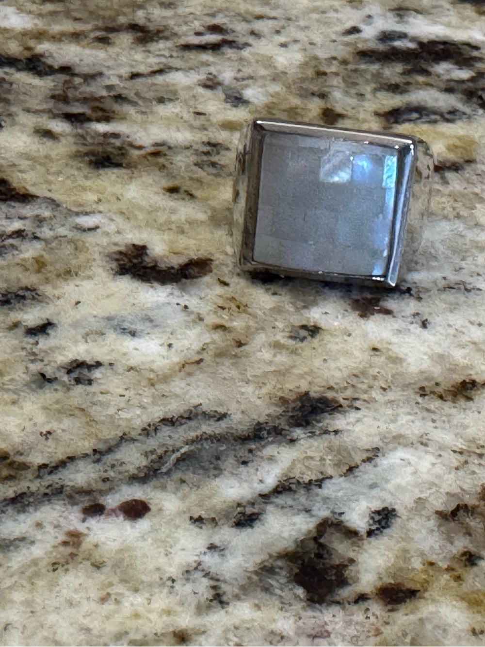 Lia Sophia Silver-Tone ring with white stone